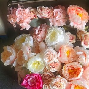 NOT So Mystery Bouquet  paper flowers white & Pink Peony Roses for Flowers…